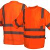 orange pyramex high visibility short sleeve shirt