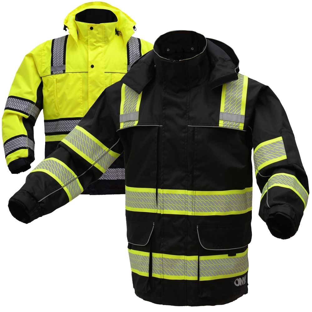 Safety outwear jackets in yellow and black