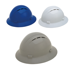 Americana Vented Full Brim Hard Hat with 4-Point Ratchet Suspension