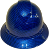 Electric Blue Big Weave Carbon Fiber Hydro-Dipped Hard Hat-resized