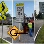 school zone safety signs installed by d.e. gemmill