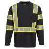 black long sleeve construction shirt with reflective strips