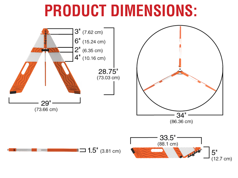 FirstGard Foldable Safety Cone Set of 5 For Sale D.E. Gemmill