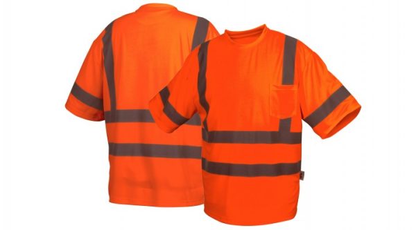 orange pyramex high visibility short sleeve shirt