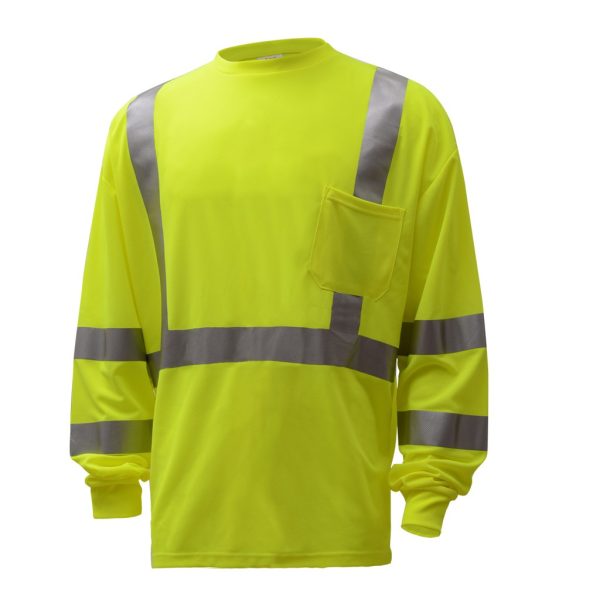 Class 3 Hi Vis Long Sleeve T-Shirt with Heat Applied Tape