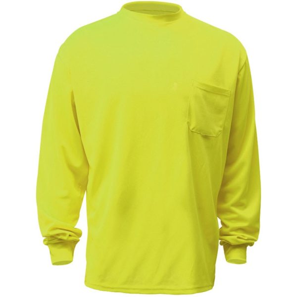 Non-Reflective Hi Vis Lime Long Sleeve T-Shirt