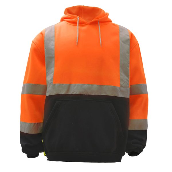 Class 3 Hooded Orange Pullover Sweatshirt w/ Black Bottom