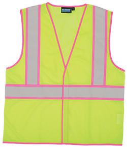 Class 2 Mesh Safety Vest with Pink Trim D.E. Gemmill