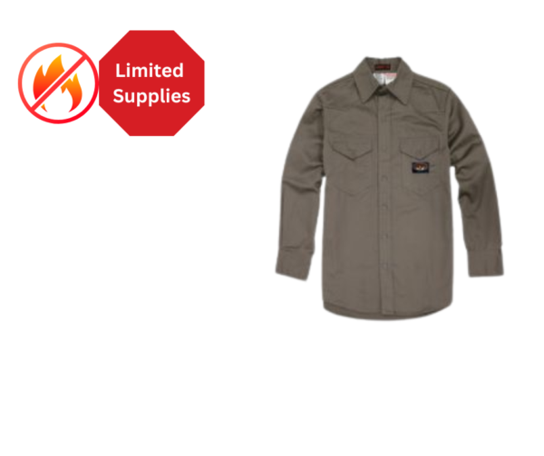 *Rasco Flame Resistant Gray Long Sleeve Dress Shirt