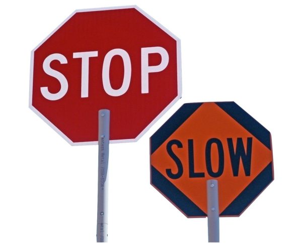Stop/Slow Paddle 24" Diamond Grade with 60" Handle
