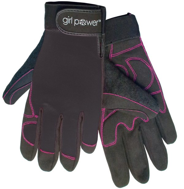 She's in Construction - Women's Black with Pink Trim Mechanics Gloves