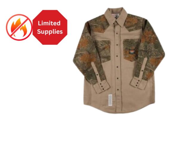 *Rasco FR Khaki-Cajun Camo Two Tone Work Shirt - Flame Resistant Work Shirt