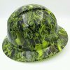 Full Brim Skulls & Roses Lime Hard Hat with 4 Point Ratchet Suspension - Image 2