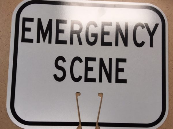 Emergency Scene Single Sided Engineer Reflective Cone Sign