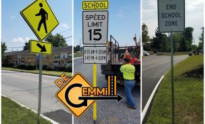 school zone safety signs installed by d.e. gemmill