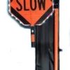 24" Roll-Up Stop/Slow Paddle with LED Lights - Image 2
