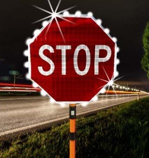 30012 Roll Up Stop Slow Paddle LED