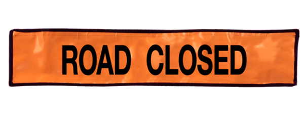 Flex-Safe Road Closed 8"x40" Sign- Safety Orange