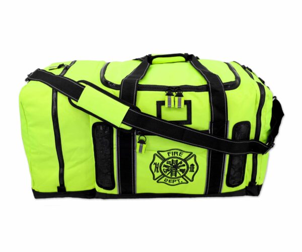 Quad Vent Step-In Turnout Gear Bag w/ Mesh Vents- Fluorescent Yellow