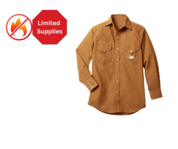 *(FR) - Rasco Flame Resistant Brown Duck Work Shirt