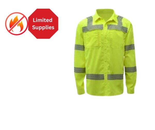 *(FR) - HiVis Button Down Lightweight Shirt Class 3, Flame Resistant