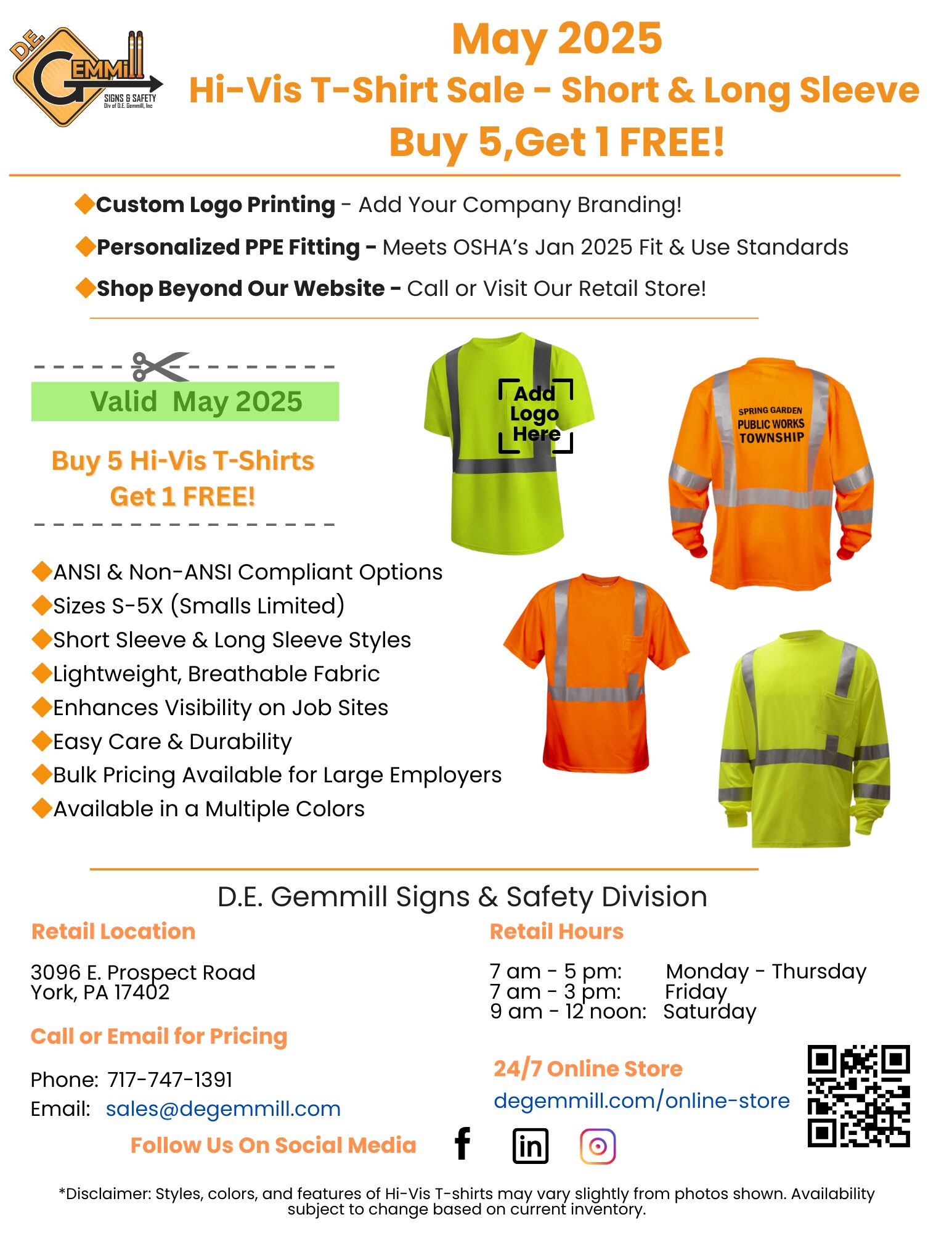 FINAL - May 2025 - HiVis T-Shirt Sale - Buy 5, Get 1 Free