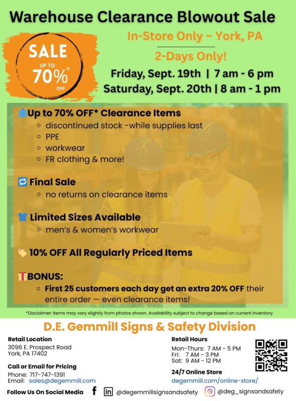 September  2025 - Up to 70% Off Warehouse Clearance Blowout Sale - 2-Days Only - In-Store Only