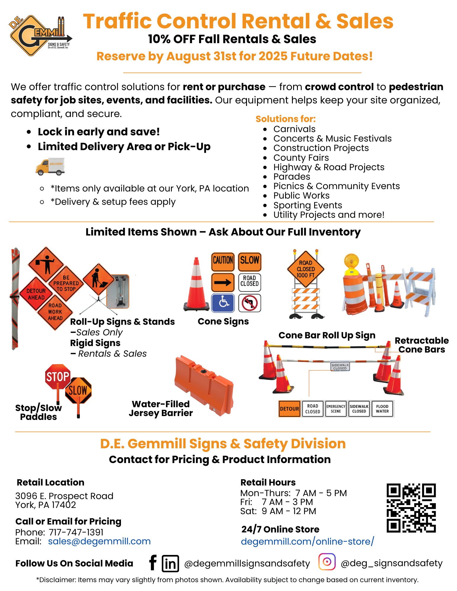 Website & Social Media Retail - August 2025 - Traffic Control Rental & Sales